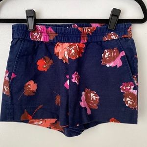 Size 0 J Crew floral stretchy shorts.